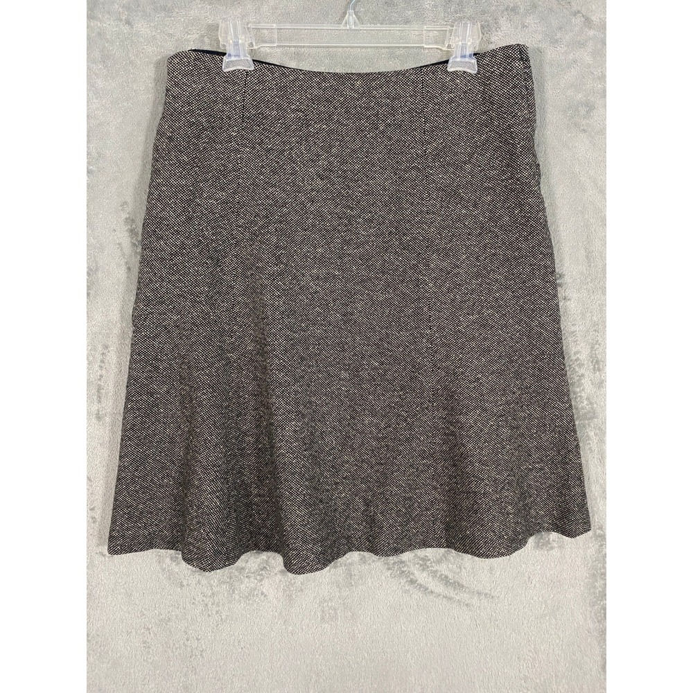 Gap‎ Skirt Sz 14 Black Salt/Pepper Tweed Wool Silk Blend Classic Preppy Timeless